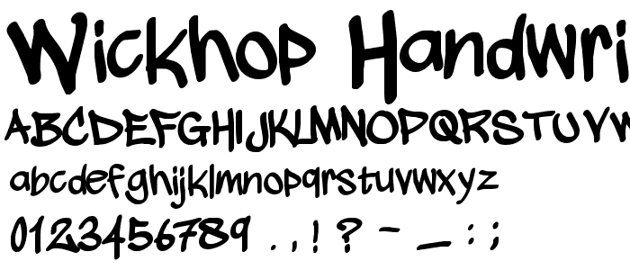 wickhop handwriting font